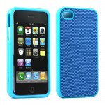 Wholesale iPhone 4S 4 Anti-Slip Hard Protector Cover (Blue)